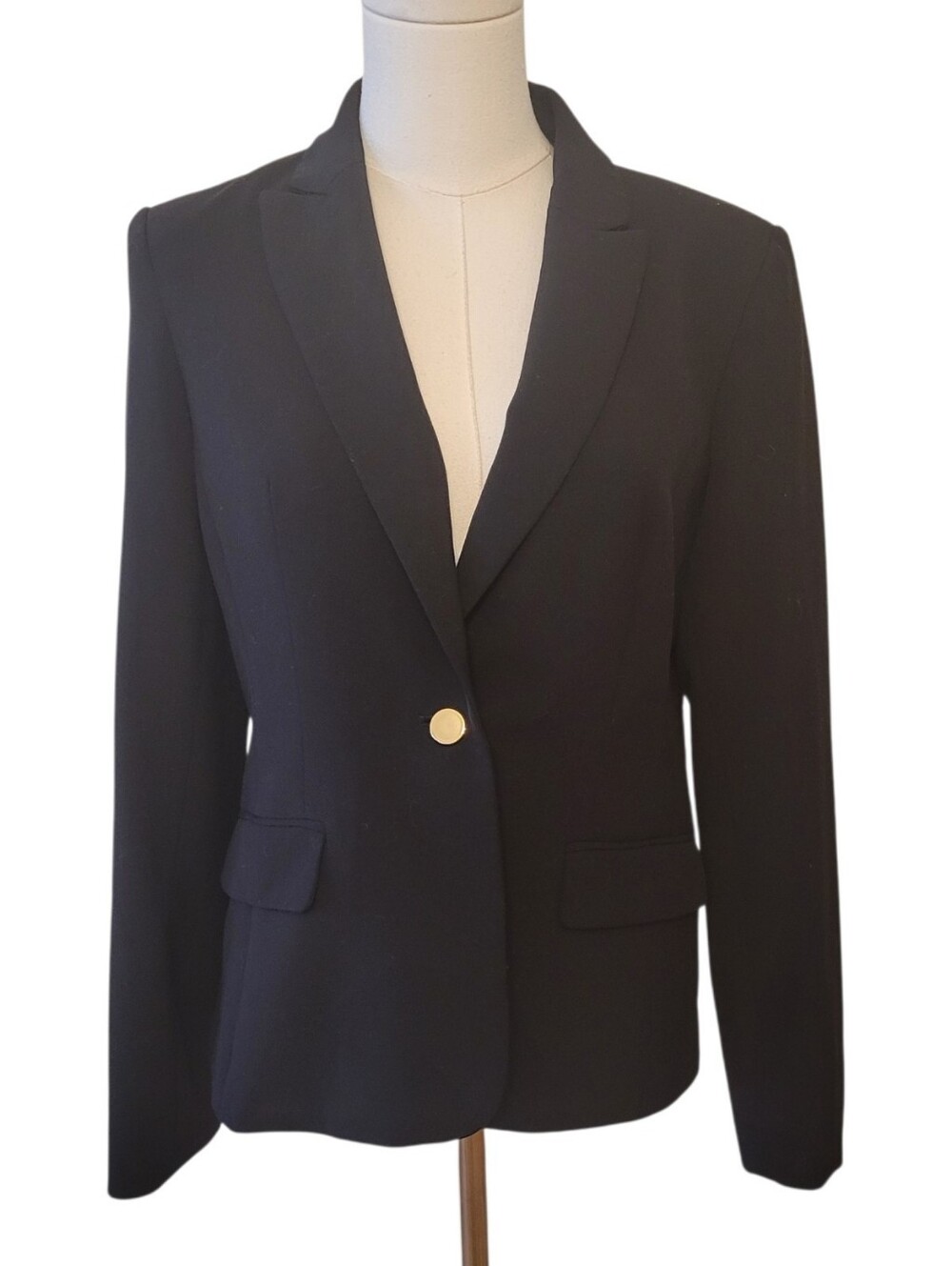 Calvin Klein Black One Button Blazer Jacket‎ Size 6